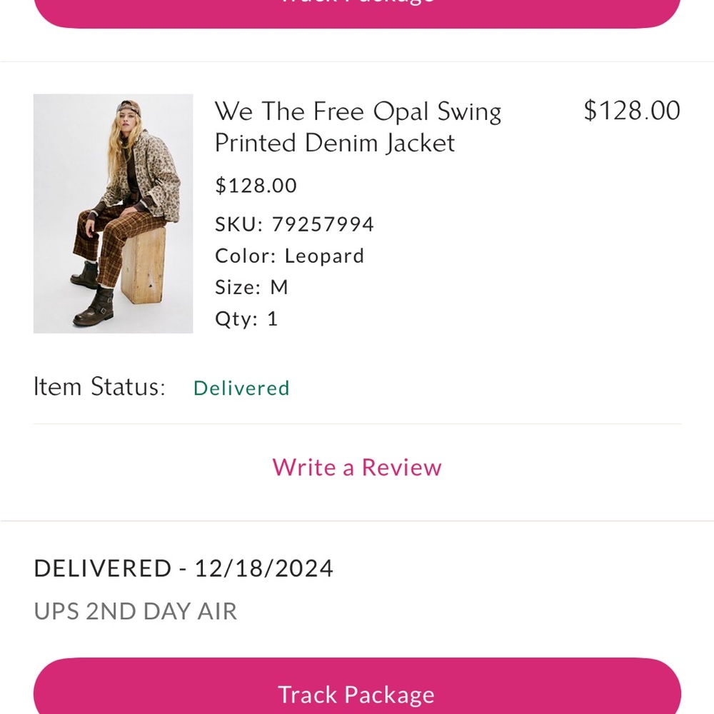 We The Free Leopard-Print Denim Jacket in Tan & Black - Picture 6 of 6